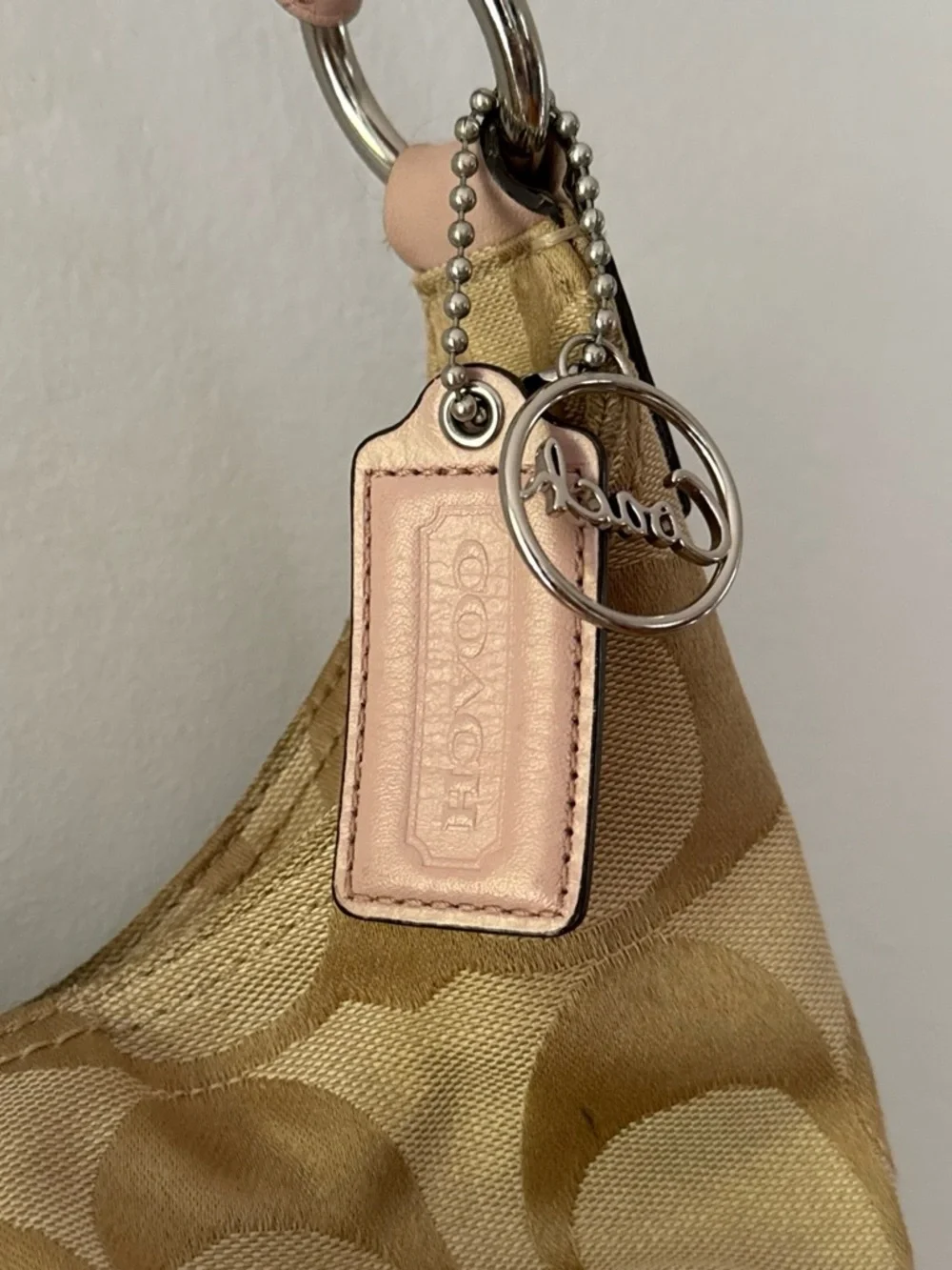 Vintage Y2K 2000s Coach Tan & Pink Soho Shoulder Bag